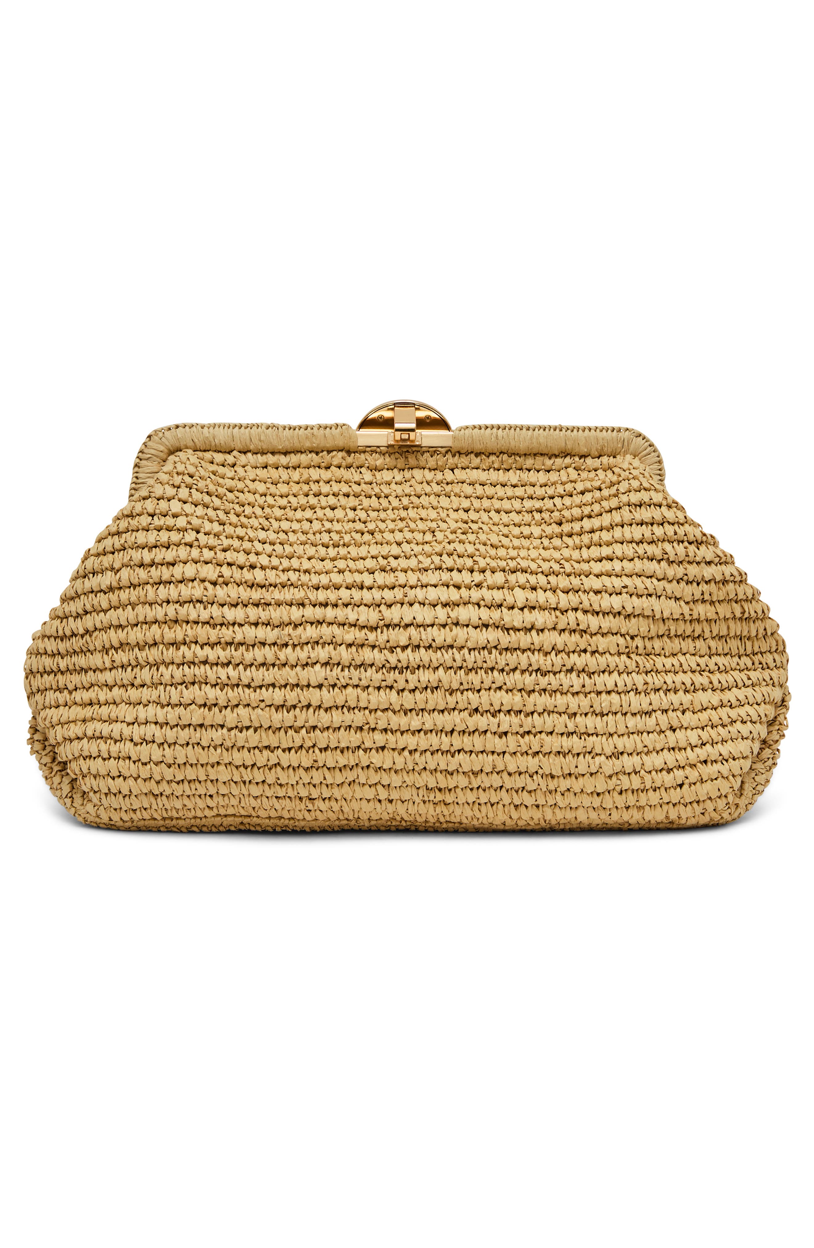 AIMEE Full Circle X-Large Clutch, Alternate, color, Raffia Floral
