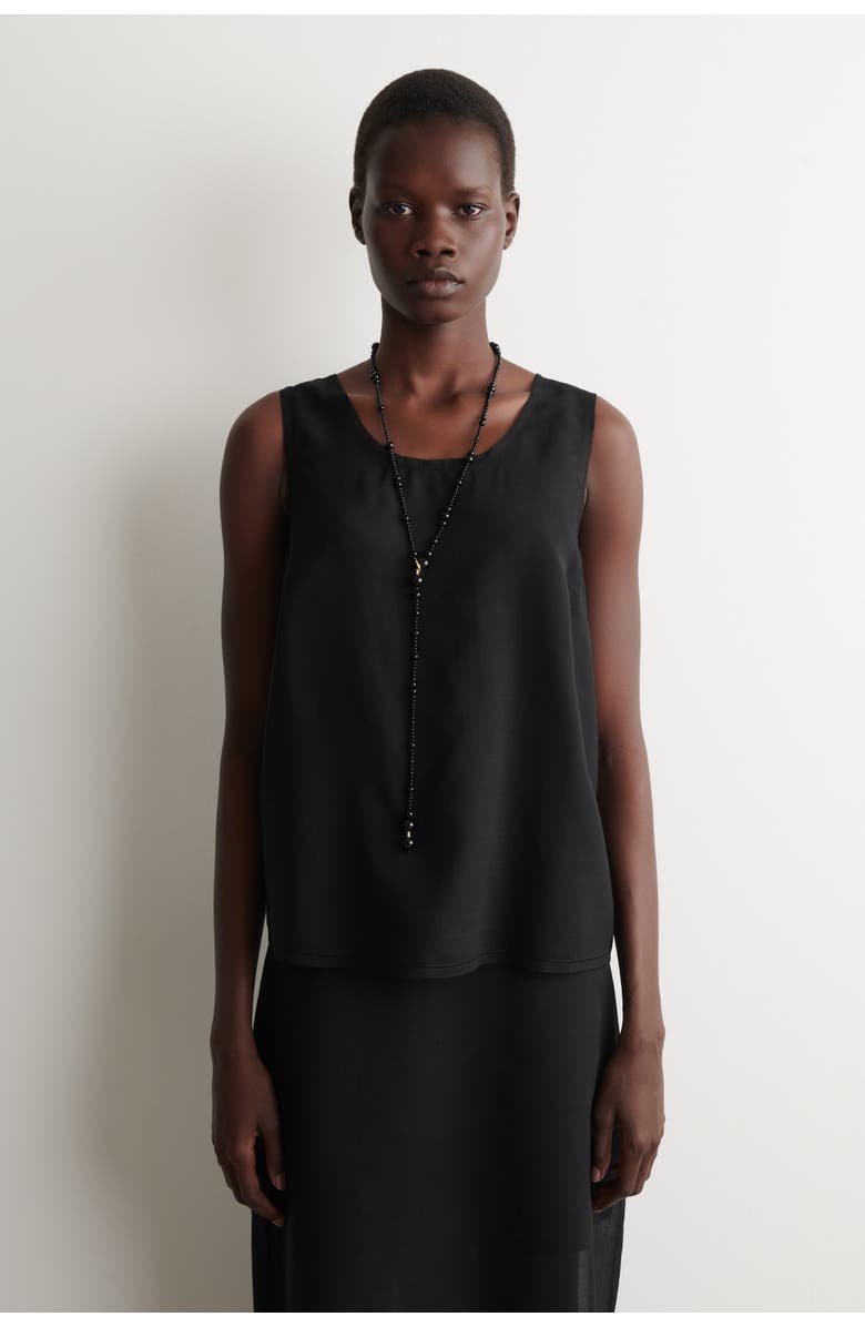 COS Beaded Agate Necklace, Alternate, color, Black