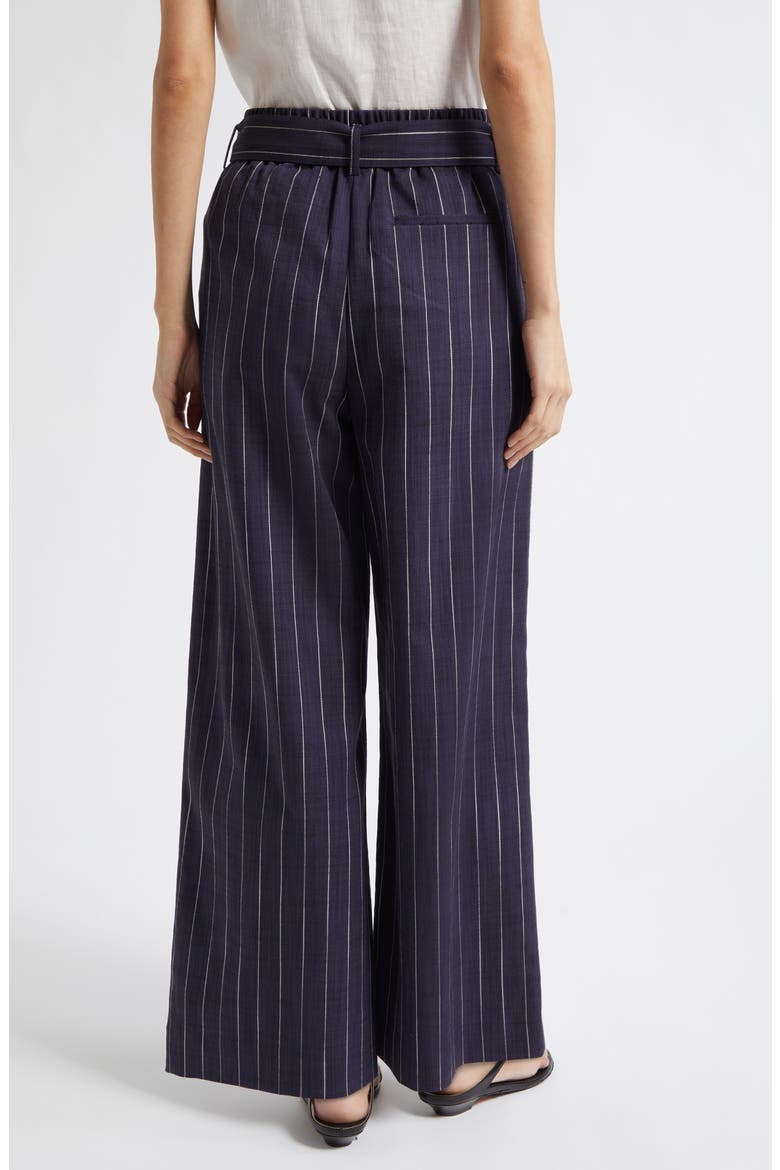 Rae Stripe Belted Wide Leg Pants, Alternate, color, NAVY