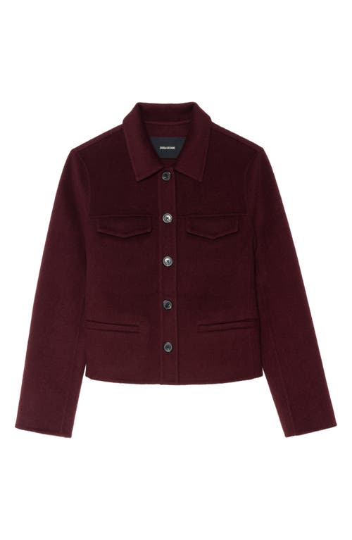 Zadig & Voltaire Liam Wool Blend Jacket In Burgundy