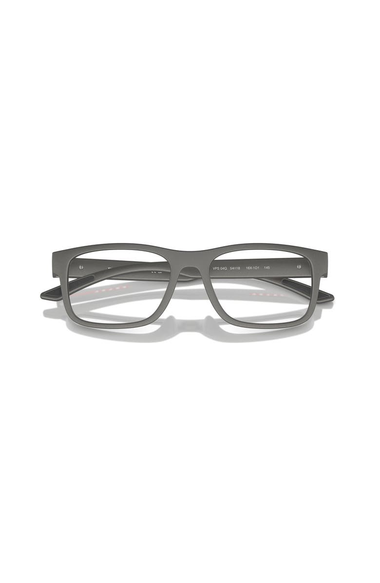 Prada Linea Rossa 54mm Rectangle optical glasses, Alternate, color, Silver
