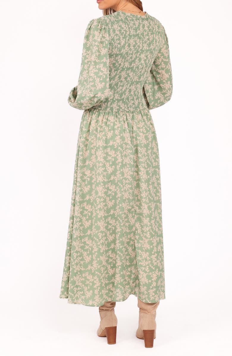 Petal & Pup Ashara Long Sleeve Maxi Dress, Alternate, color, Green Floral