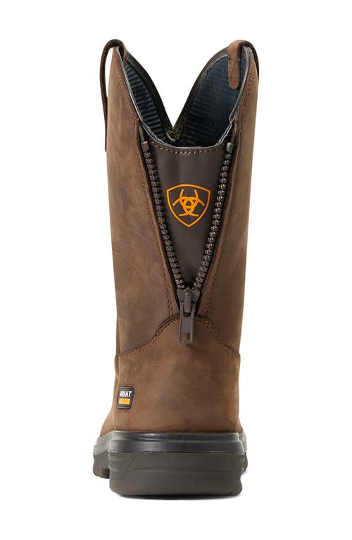 Ariat Turbo Pull-on Waterproof Carbon Toe Work Boot In Brown