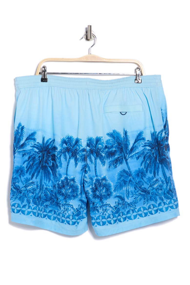 Baja Hibiscus Hues 8-Inch Swim Trunks, Alternate, color, VACATION BLUE