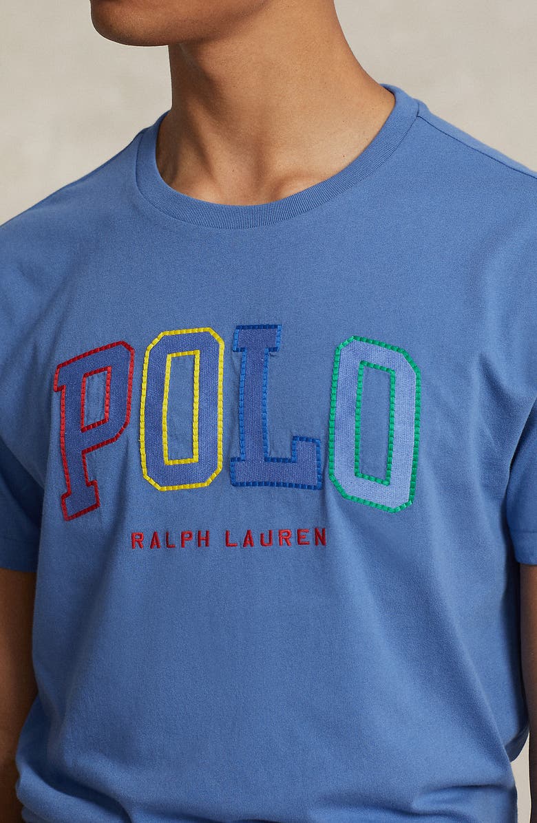 Polo Ralph Lauren Logo Cotton Jersey Graphic T-Shirt, Alternate, color, Nimes Blue