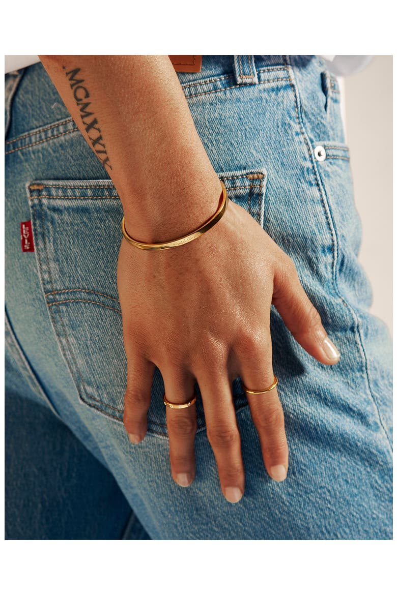 Essential Hinged Bangle Bracelet, Alternate, color, 18CT GOLD VERMEIL ON SILVER