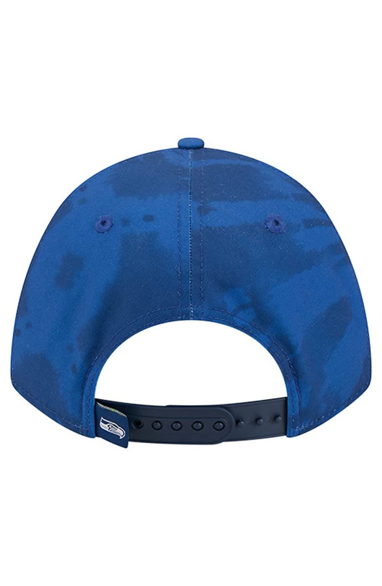 New Era Men's New Era Blue Seattle Seahawks Tie Dye Fade 9Forty M-Crown A-Frame Adjustable Hat, Alternate, color, Blue