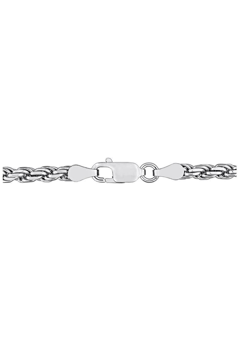 Diamond Cut Rope Chain Bracelet, Alternate, color, SILVER