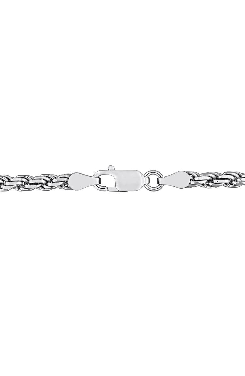 DELMAR Diamond Cut Rope Chain Bracelet, Alternate, color, Silver