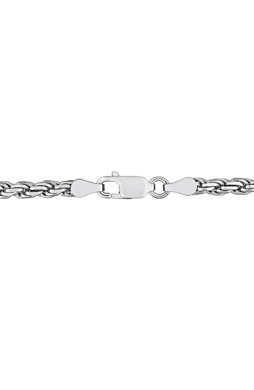 Delmar Diamond Cut Rope Chain Bracelet In Silver