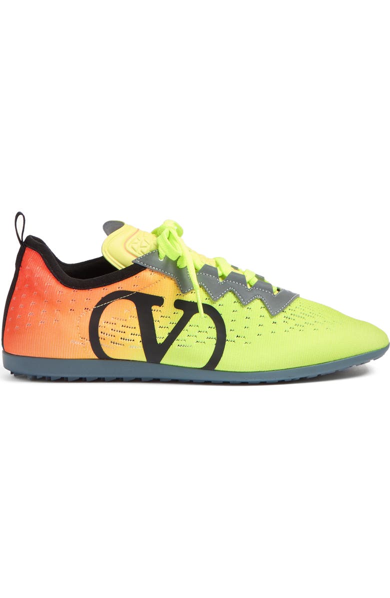 Valentino Garavani Chromathon Ombré Sneaker, Alternate, color, Lime/ Orange Fluo