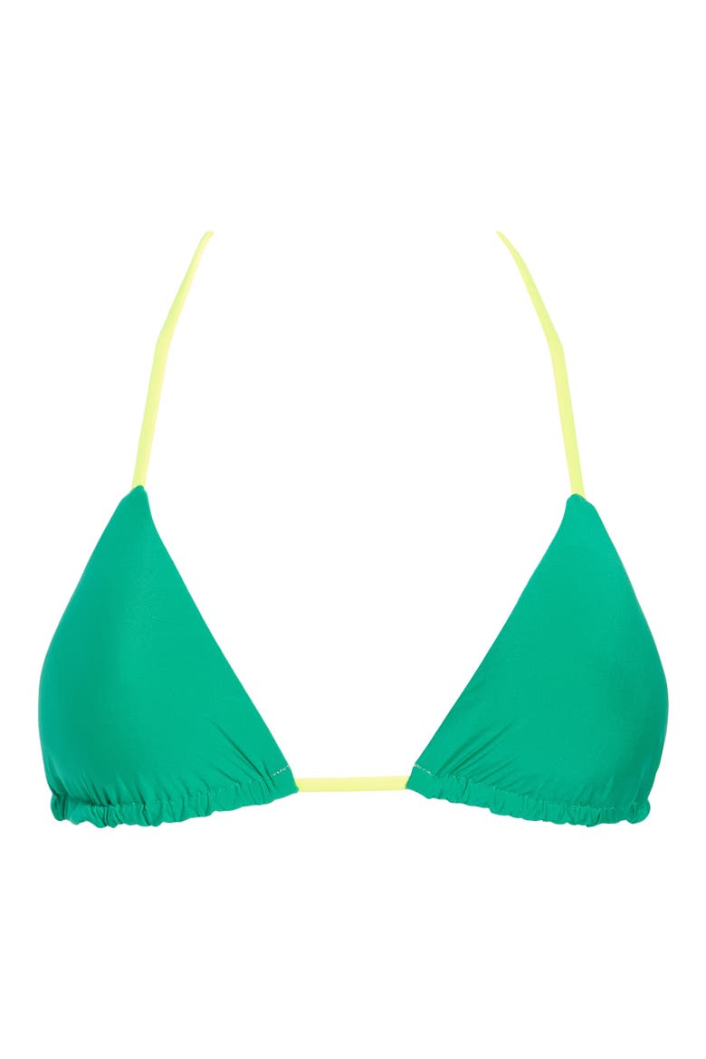 Balmy Reversible Triangle Bikini Top, Alternate, color, GREEN