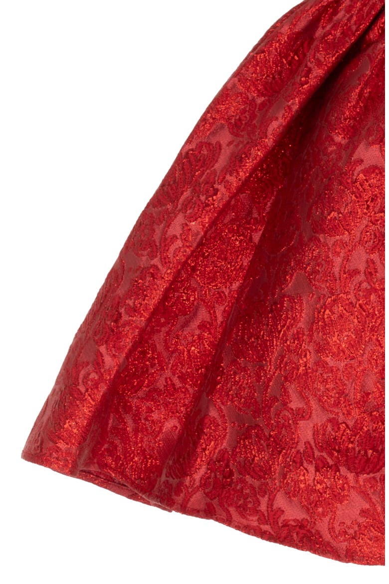 Kids' Floral Brocade Sleeveless Dress & Bloomers, Alternate, color, RED