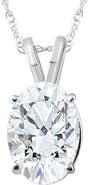 Bliss Diamond Certified 3Ct Oval Diamond Solitaire Certified Lab Grown Diamond Pendant Necklace
