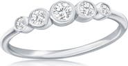 SIMONA Sterling Silver Cubic Zirconia Graduated Ring