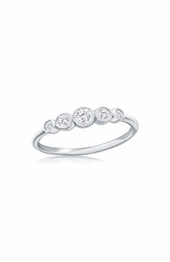 SIMONA Sterling Silver Cubic Zirconia Graduated Ring