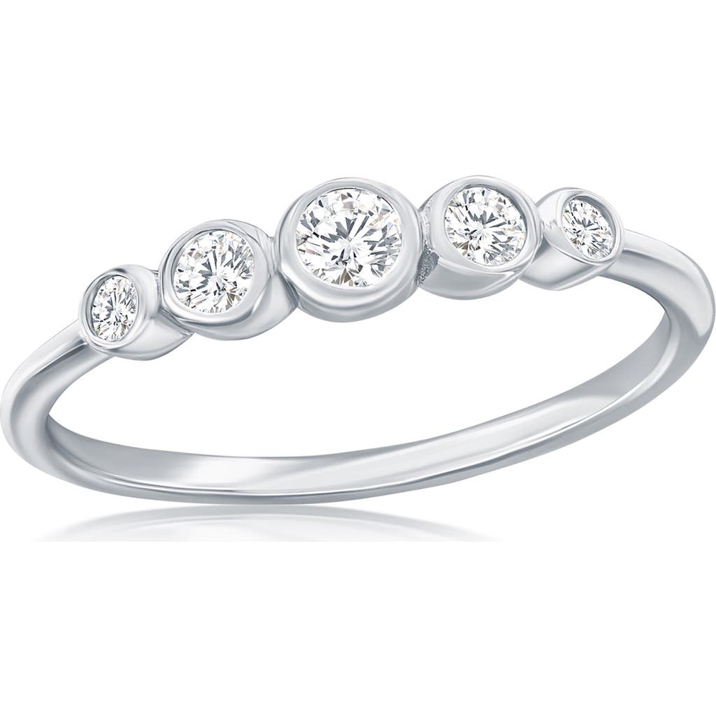 Shop Simona Sterling Silver Cubic Zirconia Graduated Ring
