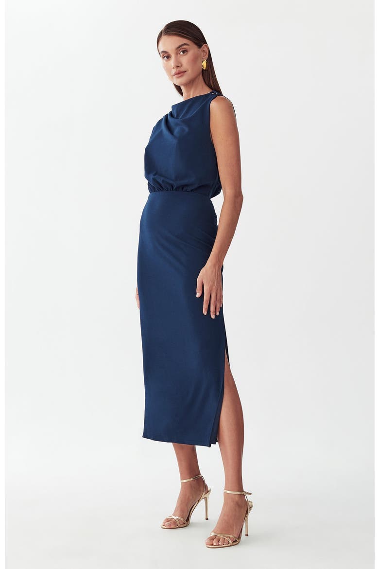 Lily Midi Dress, Alternate, color, Navy Blue