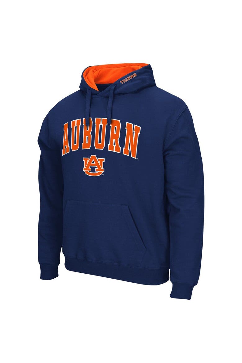 Men's Colosseum Navy Auburn Tigers Arch & Logo 3.0 Pullover Hoodie, Alternate, color, Navy