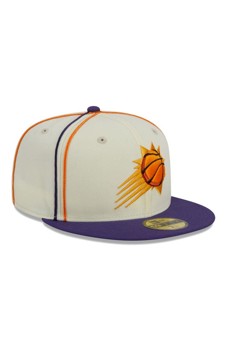 New Era Men's New Era Cream/Purple Phoenix Suns Piping 2-Tone 59FIFTY Fitted Hat, Alternate, color, 