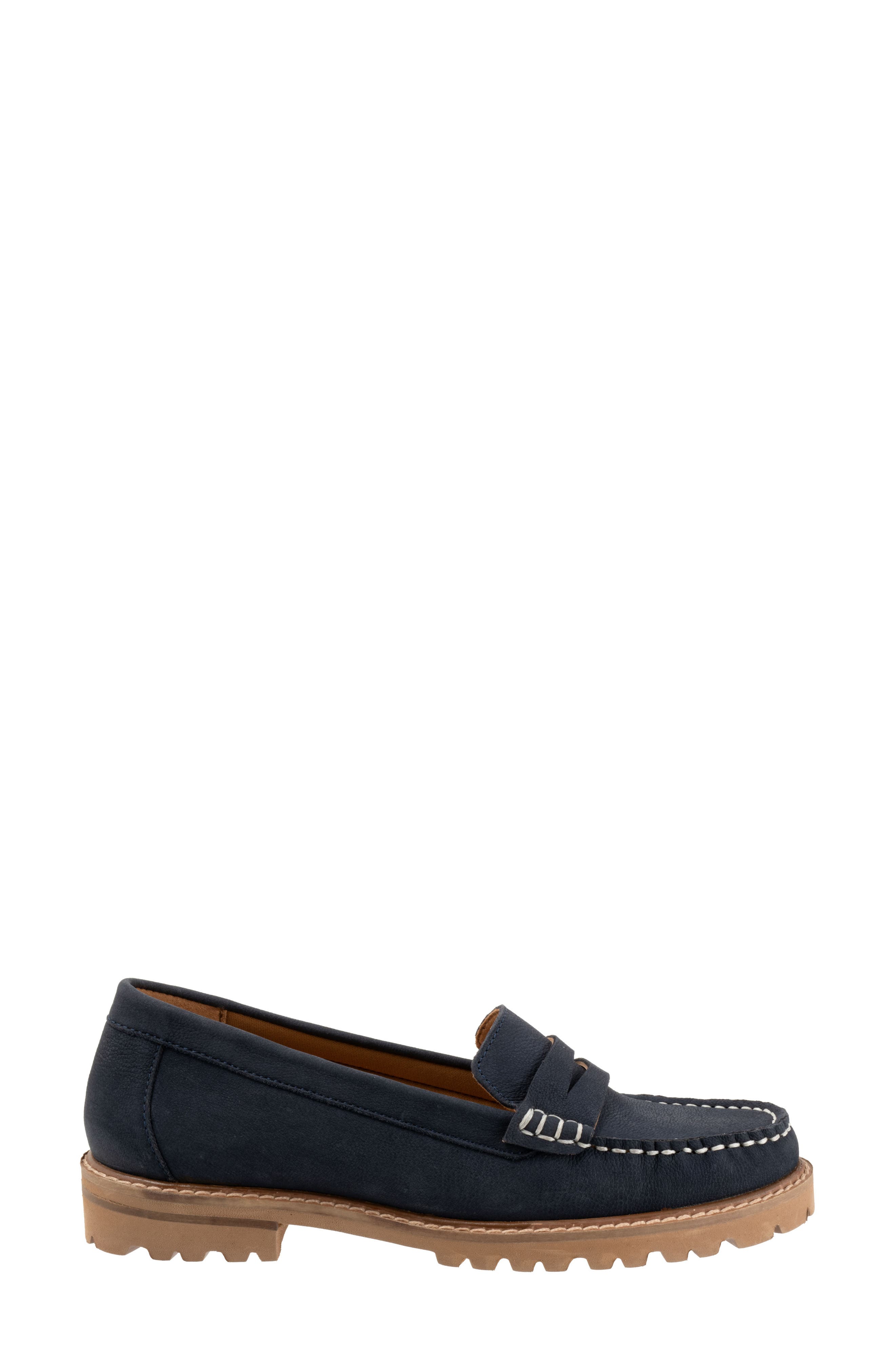 Francey Lug Sole Penny Loafer, Alternate, color, NAVY NUBUCK