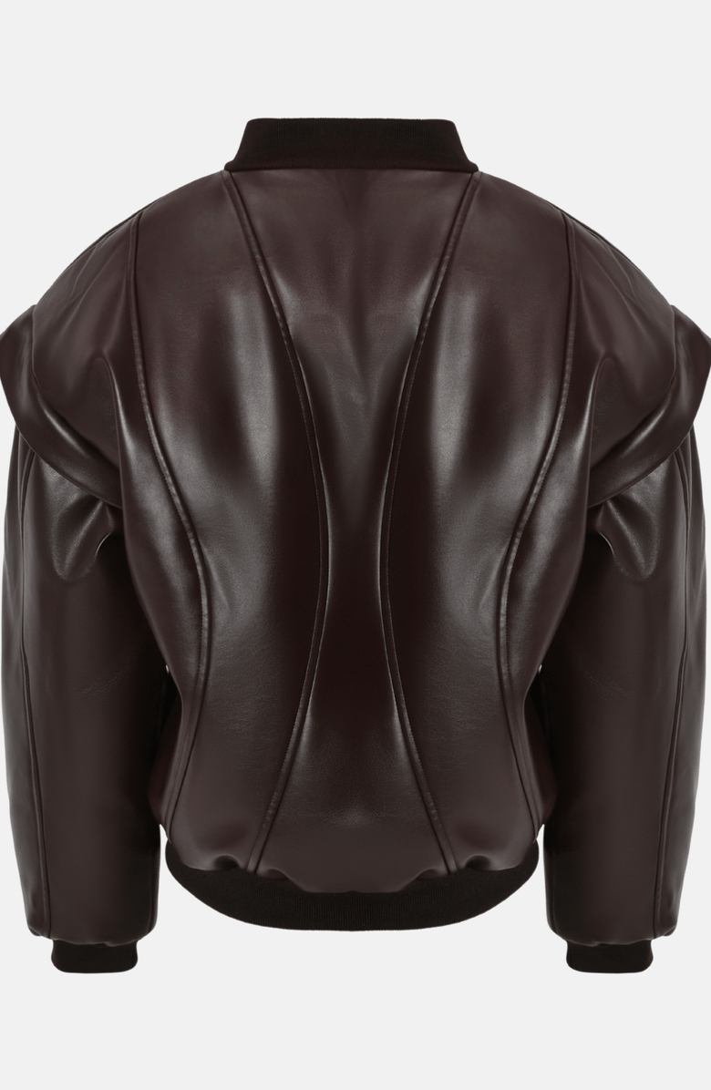 OW Collection Valentina Bomber Jacket, Alternate, color, Brown