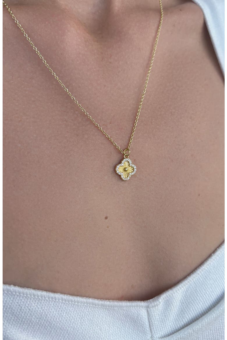 Fluted Clover Bracelet & Necklace Set, Alternate, color, GOLD