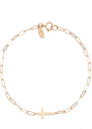 Anzie Love Letter Cross Pendant Bracelet