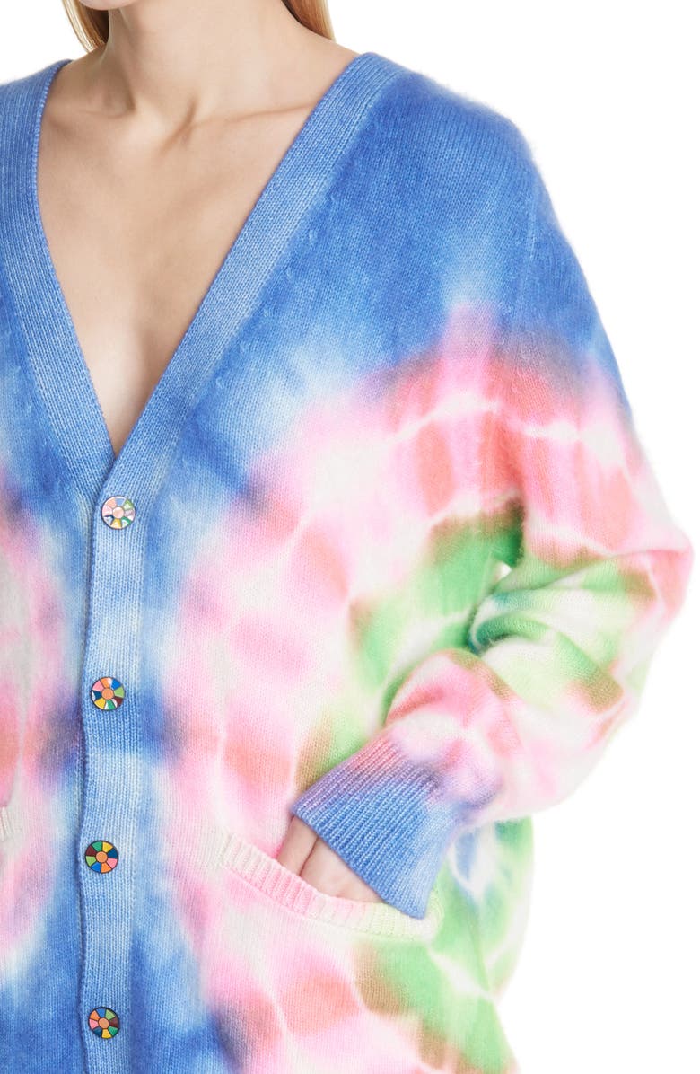 The Elder Statesman Olympus Tie Dye Cashmere Cardigan, Alternate, color, 