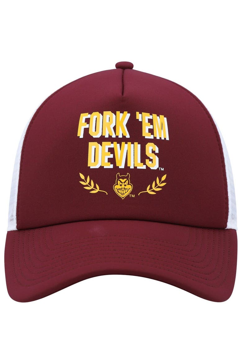 Men's adidas Maroon Arizona State Sun Devils Phrase Foam Front Trucker Adjustable Hat, Alternate, color, Maroon