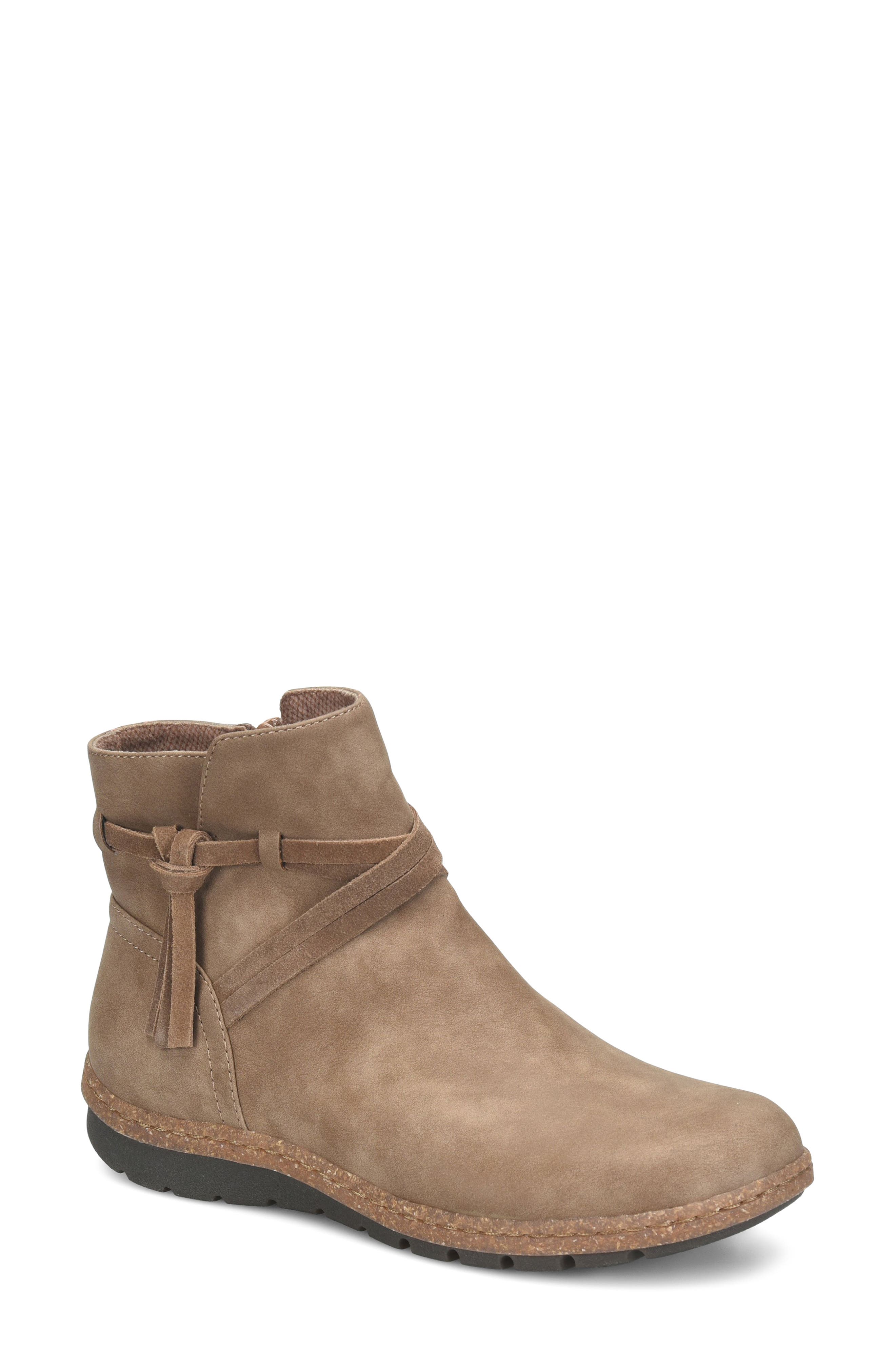 Arletta Faux Leather Bootie, Main, color, TAUPE NUBUCK