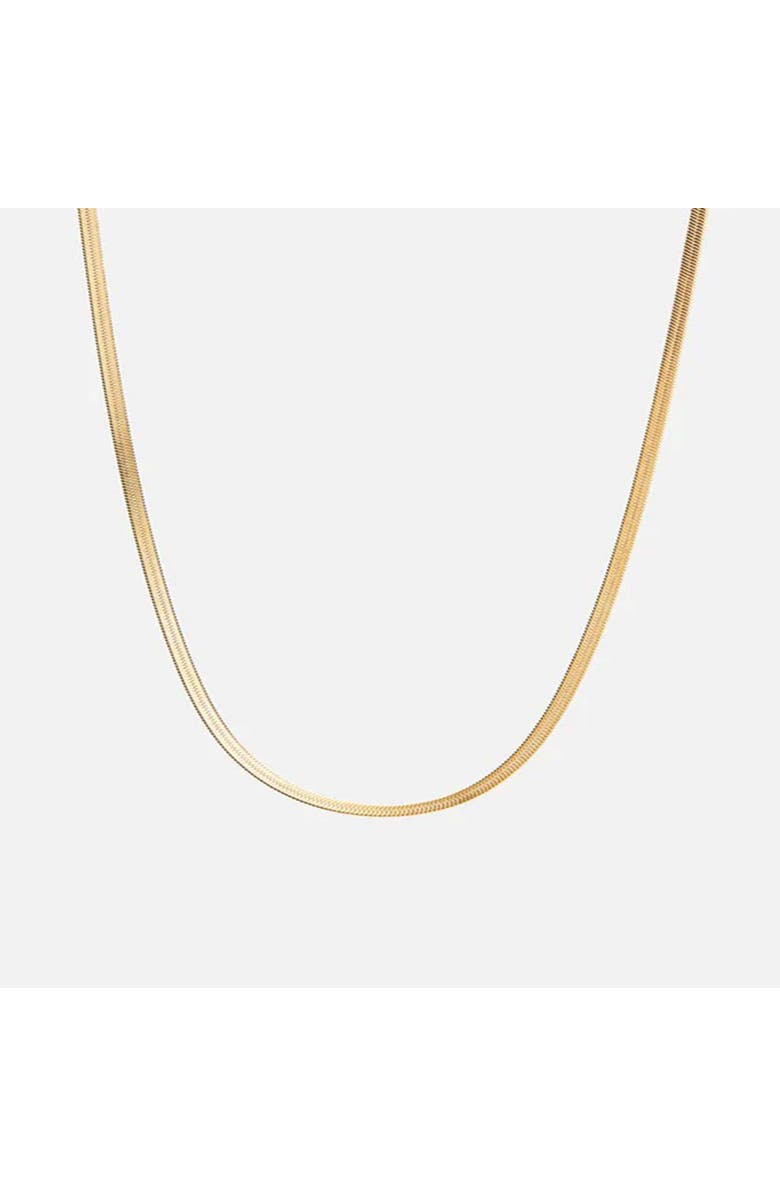 Outofoffice Gold Herringbone Thin Minimalist Necklace, Main, color, 