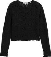 FRAME The Crochet Cotton Button-Up Cardigan