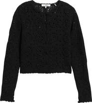 FRAME The Crochet Cotton Button-Up Cardigan