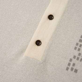 Jacquard Knit Pattern Polo Sweater