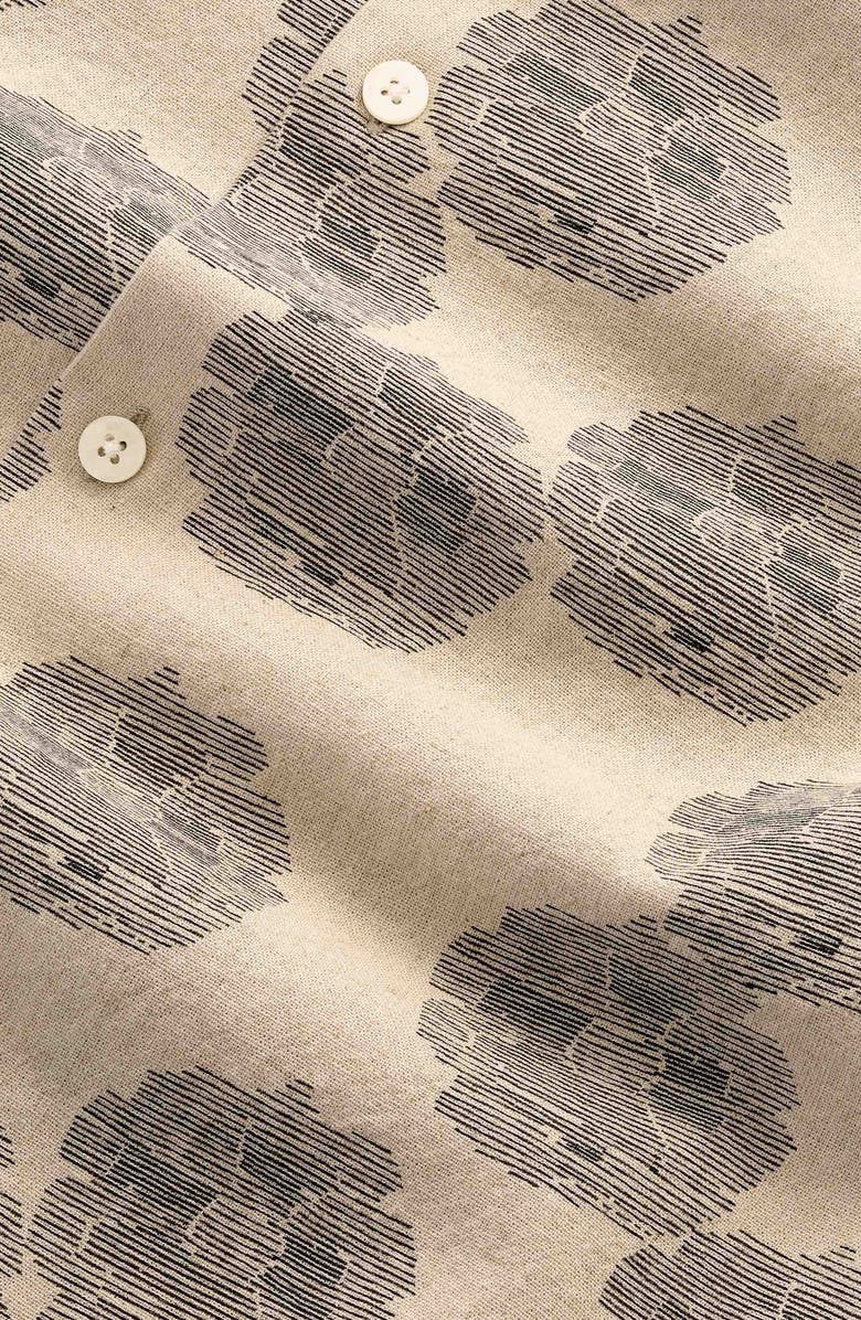 NN07 Ole 5396 Floral Linen & Organic Cotton Camp Shirt, Alternate, color, Oatmeal