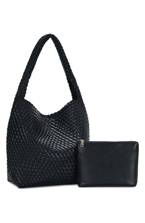 Woven Hobo Bag with Pouch