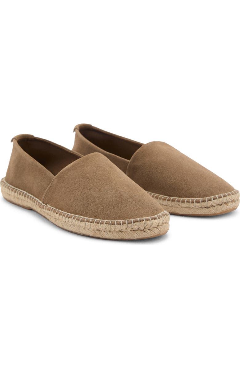 MANGO Suede Espadrille, Alternate, color, Medium Brown