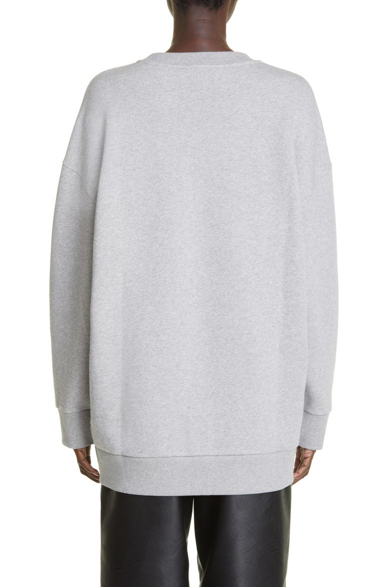 Giant Floral Print Cotton Sweatshirt, Alternate, color, 1264 LIGHT GREY MELANGE