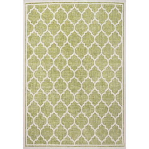 Trebol Moroccan Trellis Textured Weave Indoor/Outdoor Area Rug