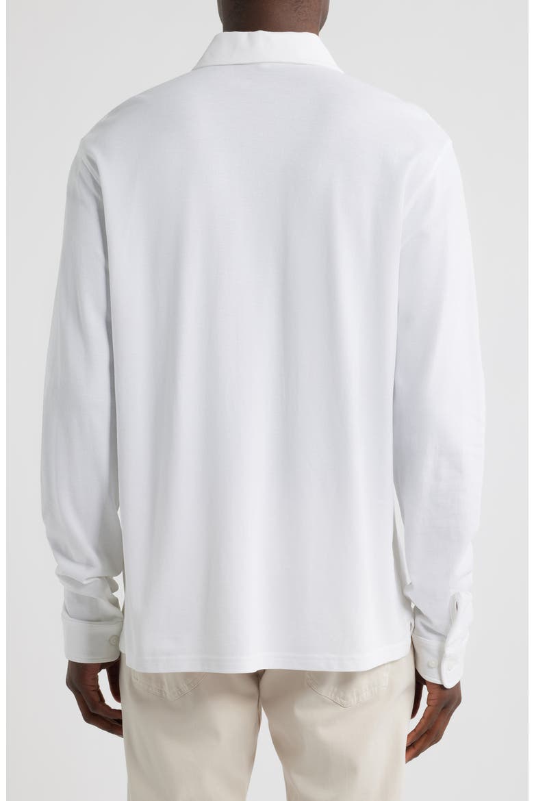 Everyday Piqué Long Sleeve Pocket Polo, Alternate, color, WHITE