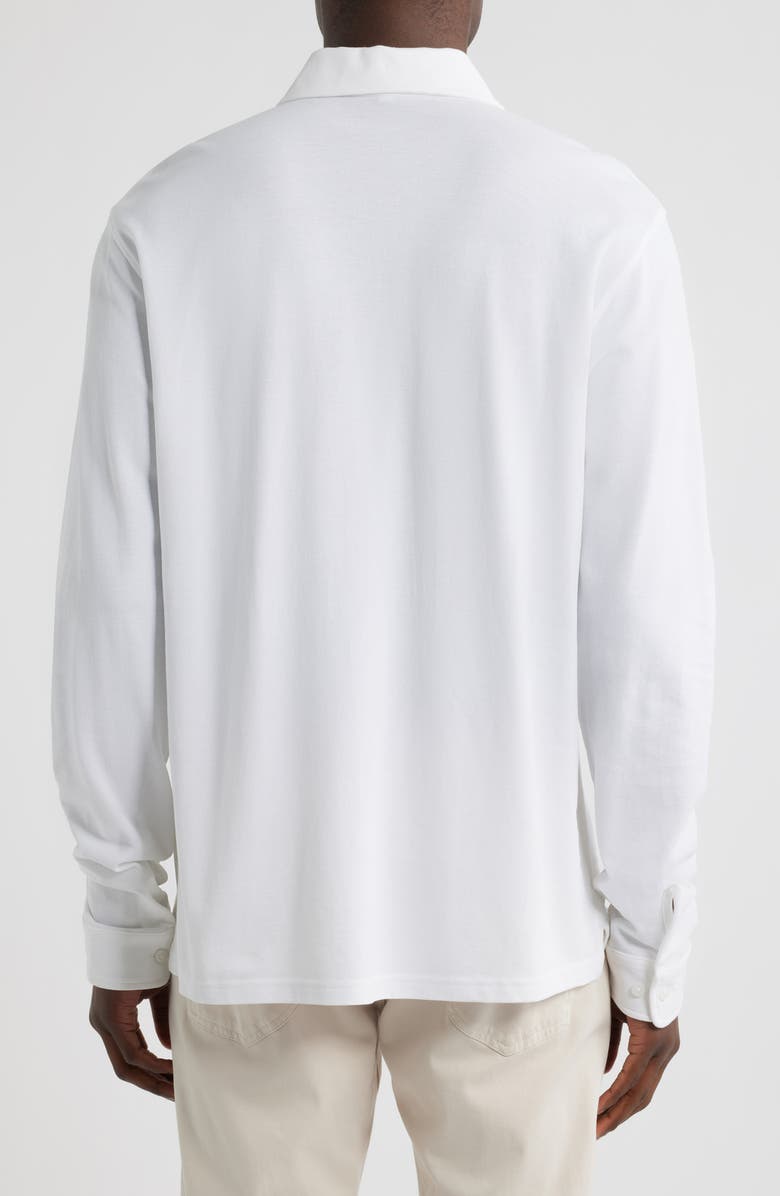 Peter Millar Everyday Piqué Long Sleeve Pocket Polo, Alternate, color, White
