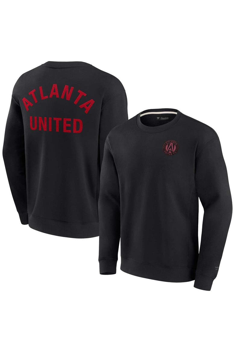 Unisex Fanatics Signature Black Atlanta United FC Super Soft Pullover Crew Sweatshirt, Main, color, Black