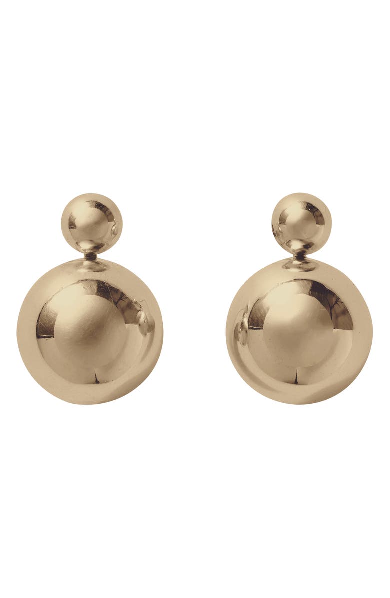 Annika Inez Hemisphere Swivel Drop Earrings, Main, color, Gold
