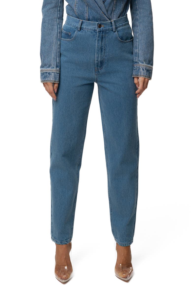 Roesia Tapered Leg Jeans, Main, color, DENIM