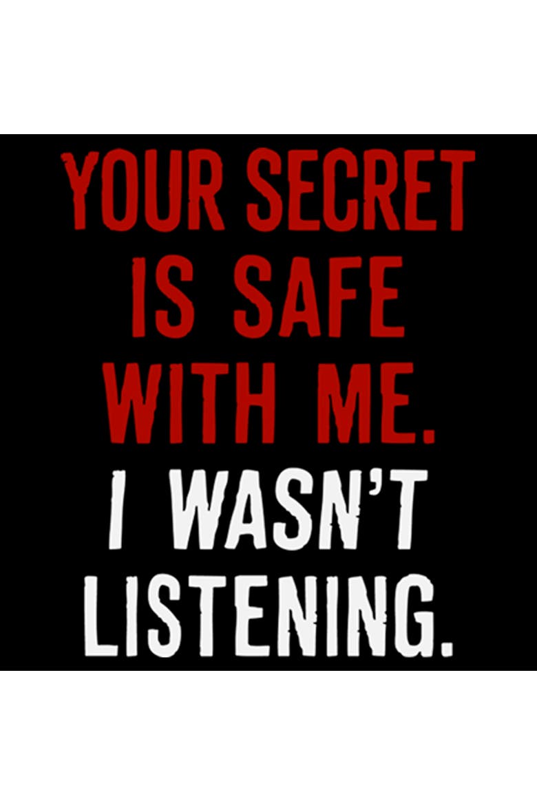 Men's Secret is Safe With Me Short Sleeve Graphic T-Shirt, Alternate, color, Black