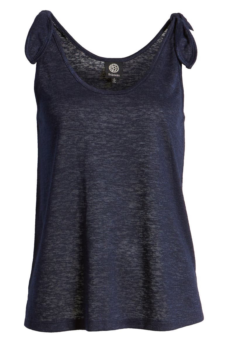 Winona Tie Shoulder Tank, Alternate, color, NAVY-SOLID