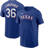 Nike Men's Nike Wyatt Langford Royal Texas Rangers Fuse Name & Number T-Shirt