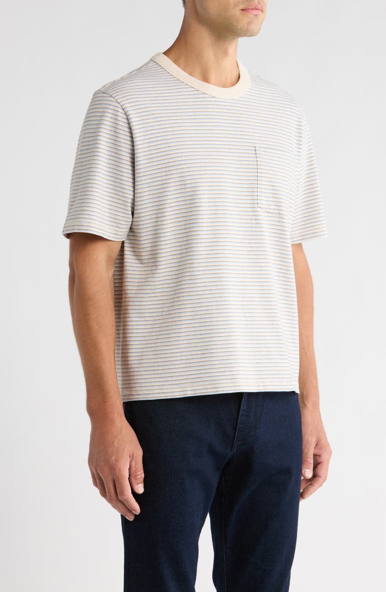 Corridor Mélange Stripe Cotton Pocket T-Shirt, Alternate, color, Light Blue