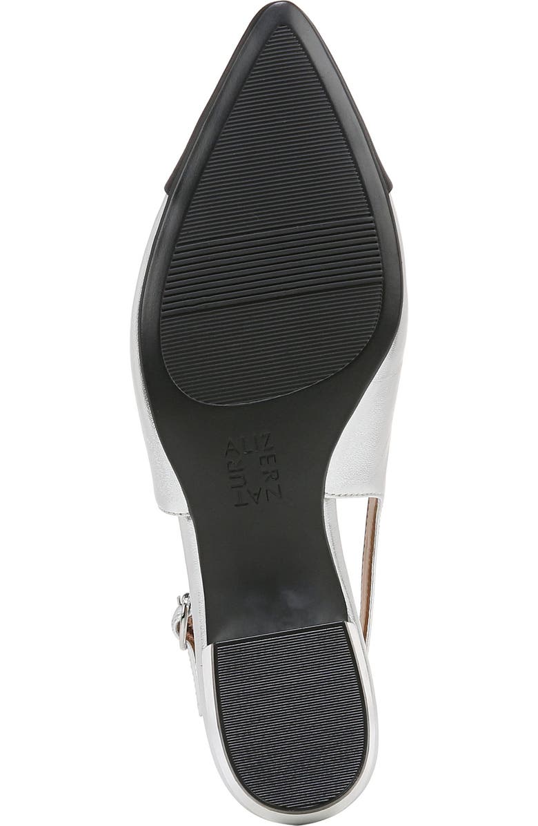 Naturalizer Banks Pointed Toe Slingback Pump, Alternate, color, Silver / Black Leather